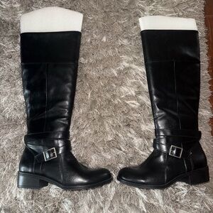 Black Knee-High Leather Arizona Boots Size 7.5